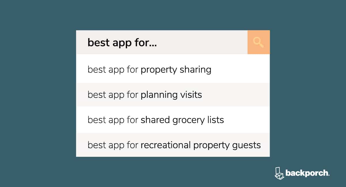 illustration of search suggestions for best app