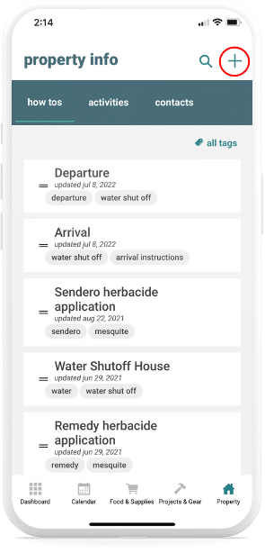 The backporch app property info add a new how to feature displaying on a smartphone screen.